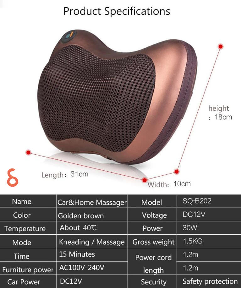 Multi-Function Electronic Cushion Neck Shiatsu Massage