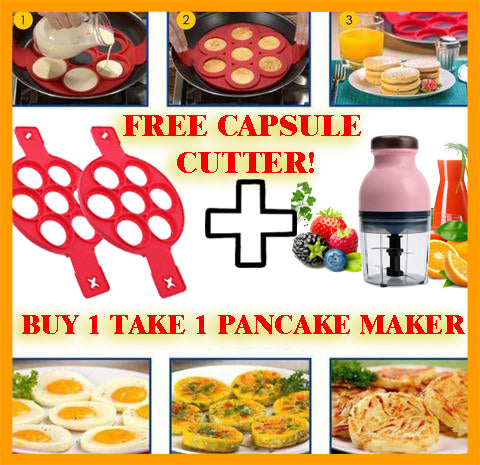 Nonstick Silicone Pancake Maker (BUY 1 TAKE 1) + All in One Capsule Cutter (FREE)