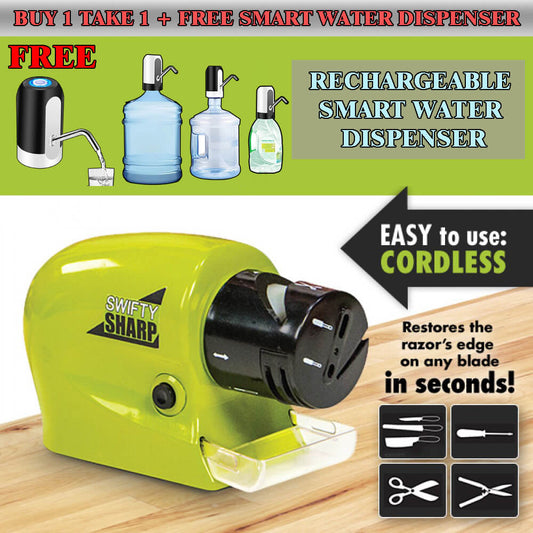 Knife Sharpener ( BUY 1 TAKE 1) + FREE Portable Rechargeable Water Dispenser!