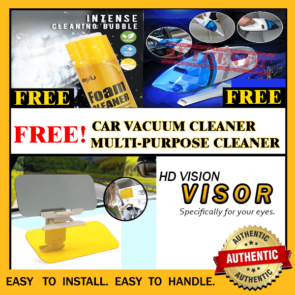 HD VISOR PLUS FREE CAR VACUUM CLEANER AND MULTI- PURPOSE CLEANER